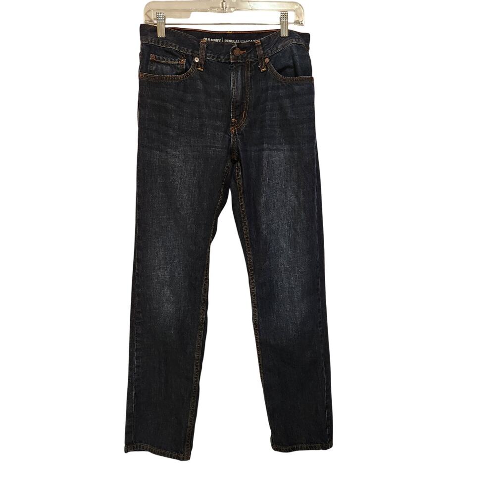 Old Navy Blue Dark Wash Denim Regular Fit Classic Straight Leg Jeans Size 30x32